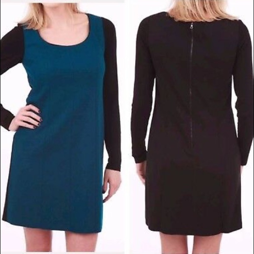 Phoebe Couture Midi Color Block Felt Dress